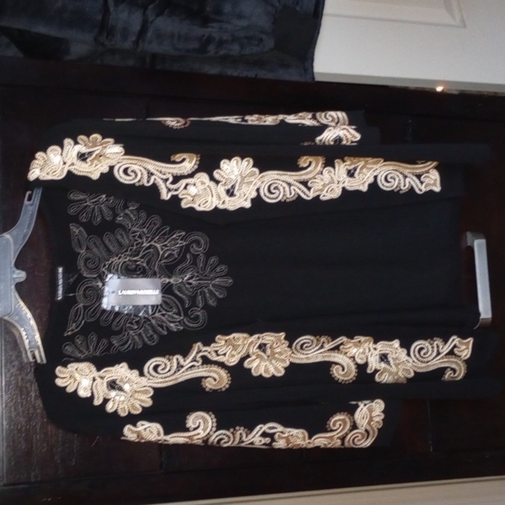 LAUREN MICHELLE Design - EMBROIDERY (SMALL) FORMAL CAMISOLE/ JACKET in BLACK